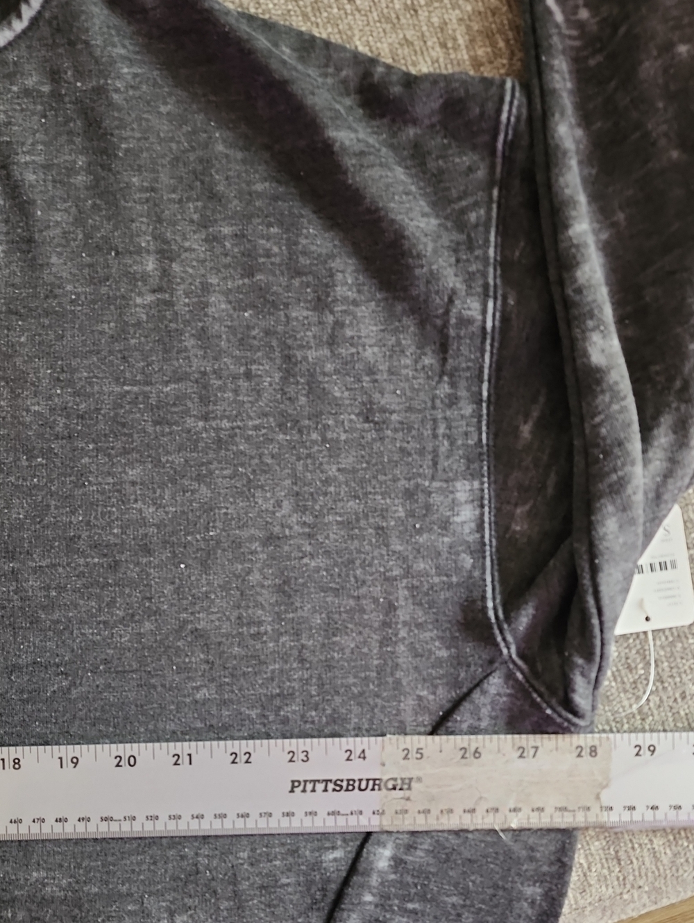 Free People Washed Charcoal Hoodie Oversized Sweatshirt Kangaroo Pocket Size S - Picture 6 of 9